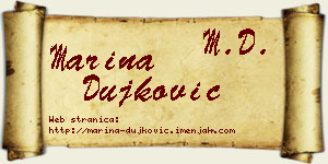 Marina Dujković vizit kartica